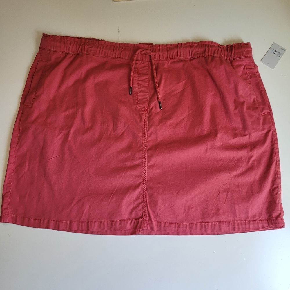 NEW 3X DRAWSTRING CHINO SKIRT w POCKETS stretch CROFT BARROW NWT